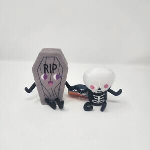 Coffin and Skeleton Halloween Felt Duo Set